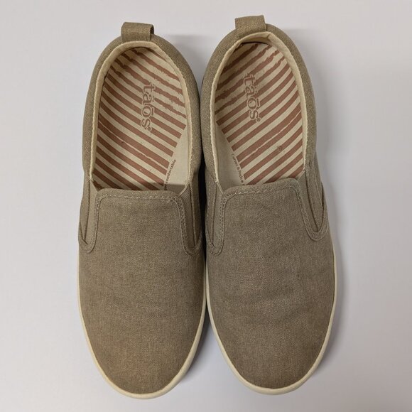 Täos Footwear 'Dandy DND' Slip On Sneakers in Khaki Wash Canvas - Picture 3 of 16